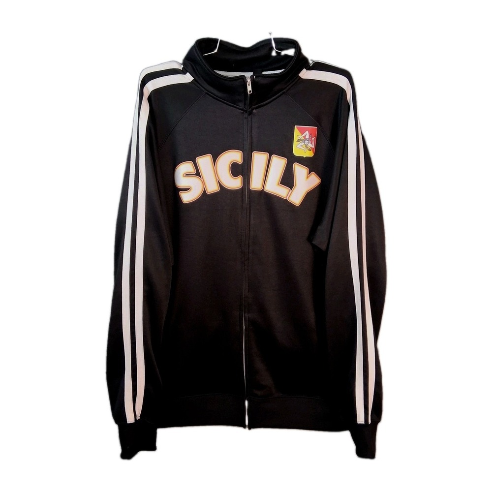 Sicily Track Jacket Men's 2X-LARGE Hardcore Italians Black/White Stripes